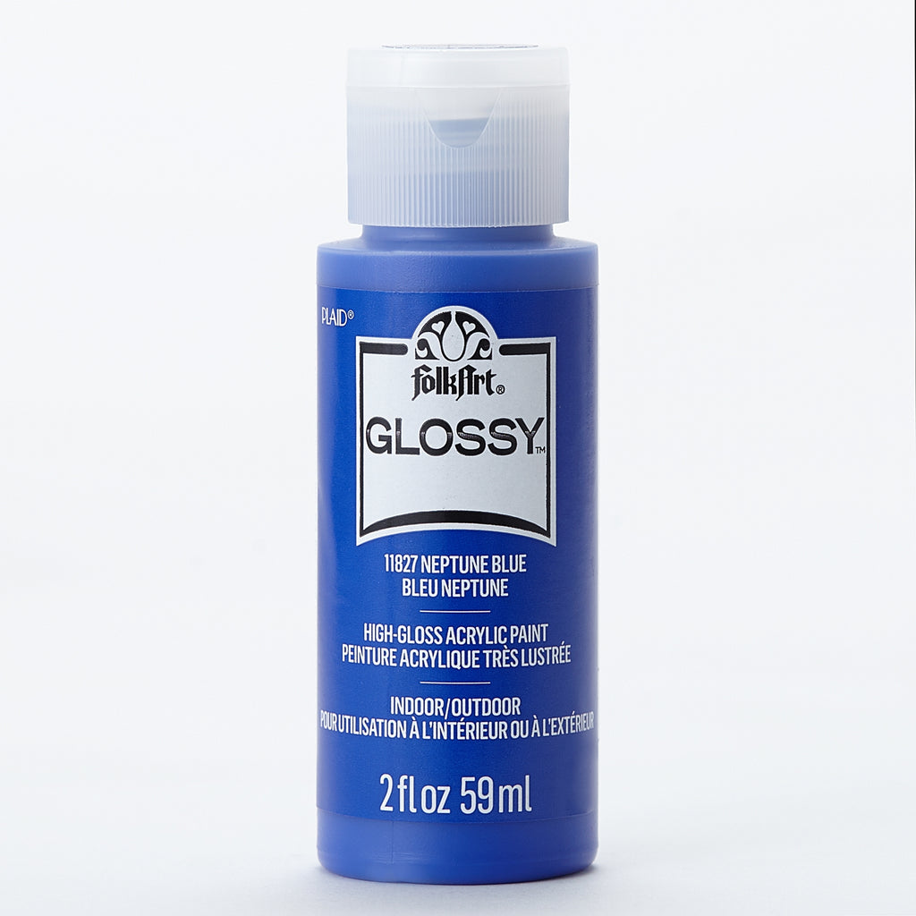 Neptune Blue Folkart Glossy Acrylic Paints - 2 Oz.