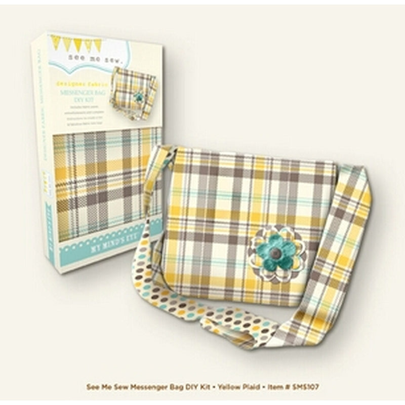 My Minds Eye Messenger Bag (yellow Plaid)