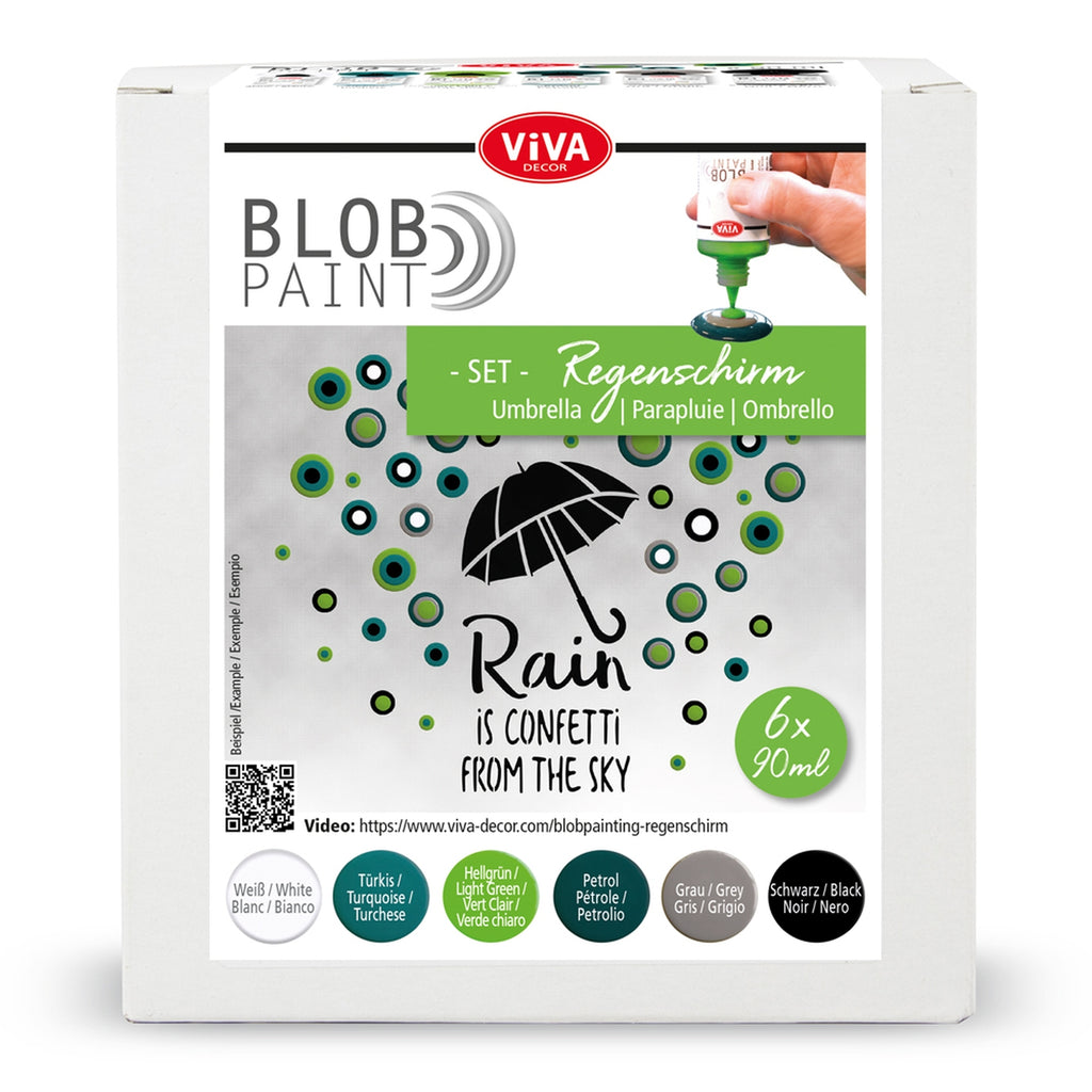 Viva Decor Blob Paint Kit "umbrella" 6 Paints 6 X 90 Ml