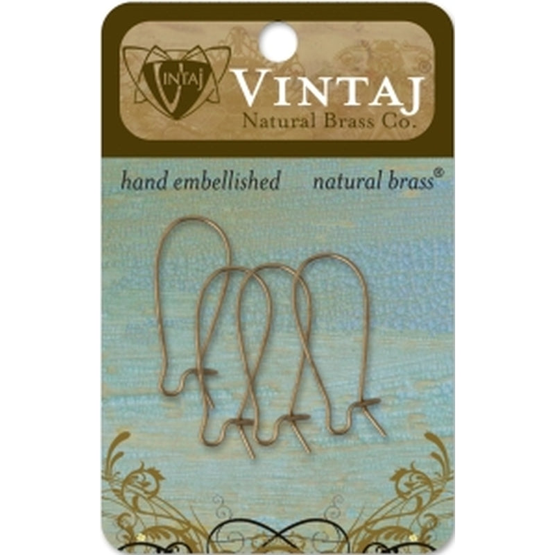 Vintaj Natural Brass Co. 26 X 11mm Arched Ear Wire