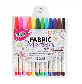 Tulip Rainbow Fine Tip Fabric Markers 12 Colour