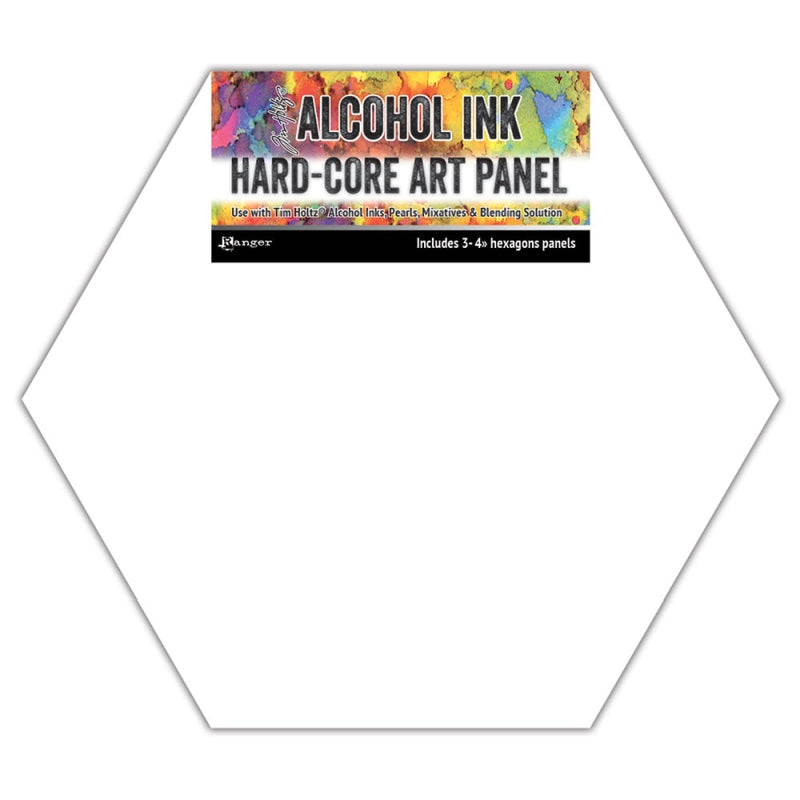 Ranger Tim Holtz Alcohol Ink Hard Core Art Panels (3 Pack) 4" Hex Shaped
