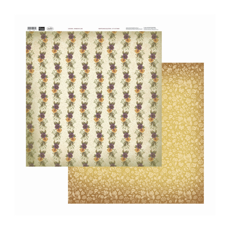 Artdeco Creations Con Pansies In A Line Packs Of 10 Sheets