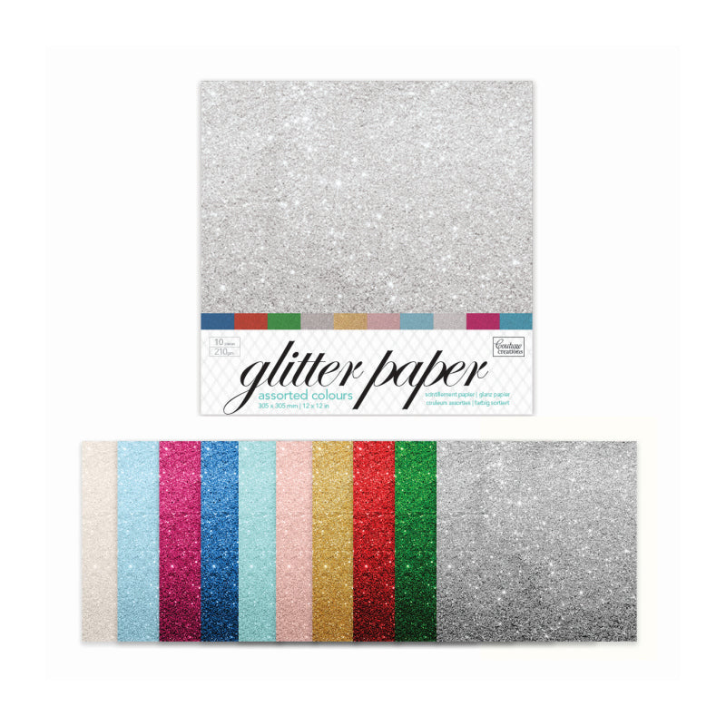 Artdeco Creations Con Glitter Paper 10 Pieces Asst (210)