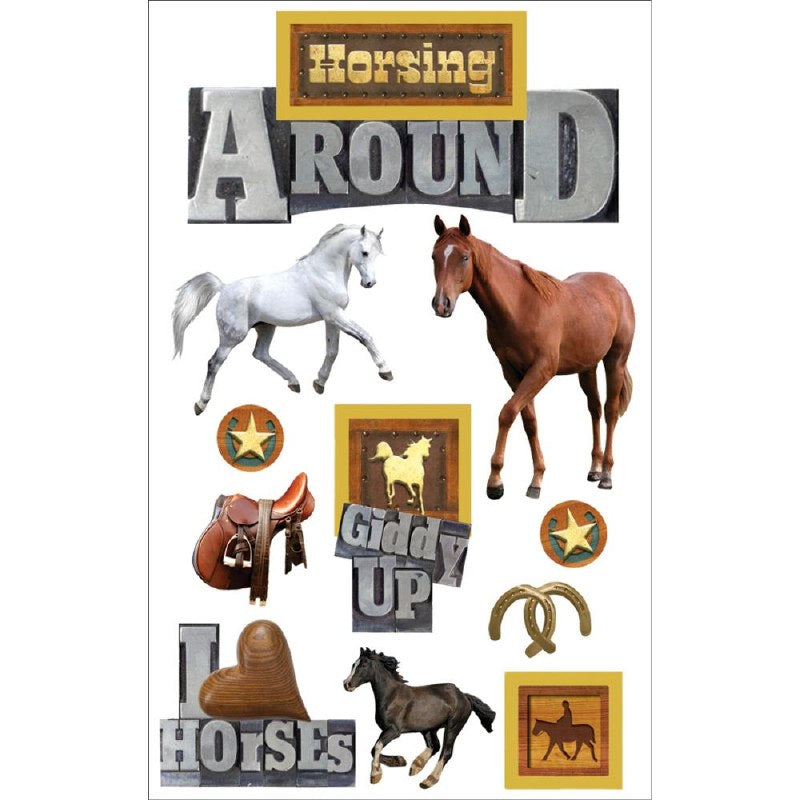 Paper House Productions Horsing Around - Sticker - 3d