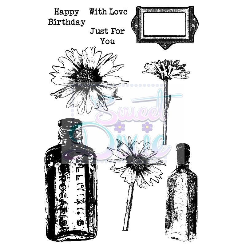 Photocentric Kath Halstead Daisy And Bottles A6