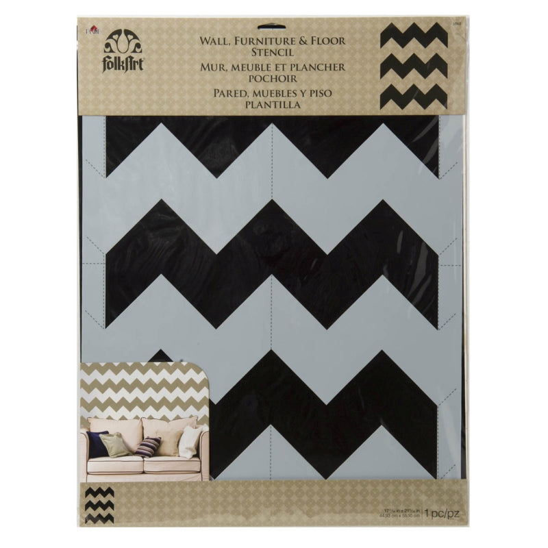 Chevron Wall Stencil Folkart Home Decor