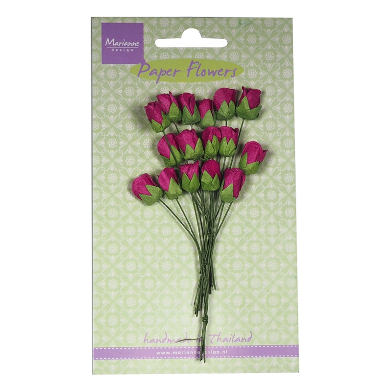 Marianne Design Roses Bud - Medium Pink Flower Embellishments