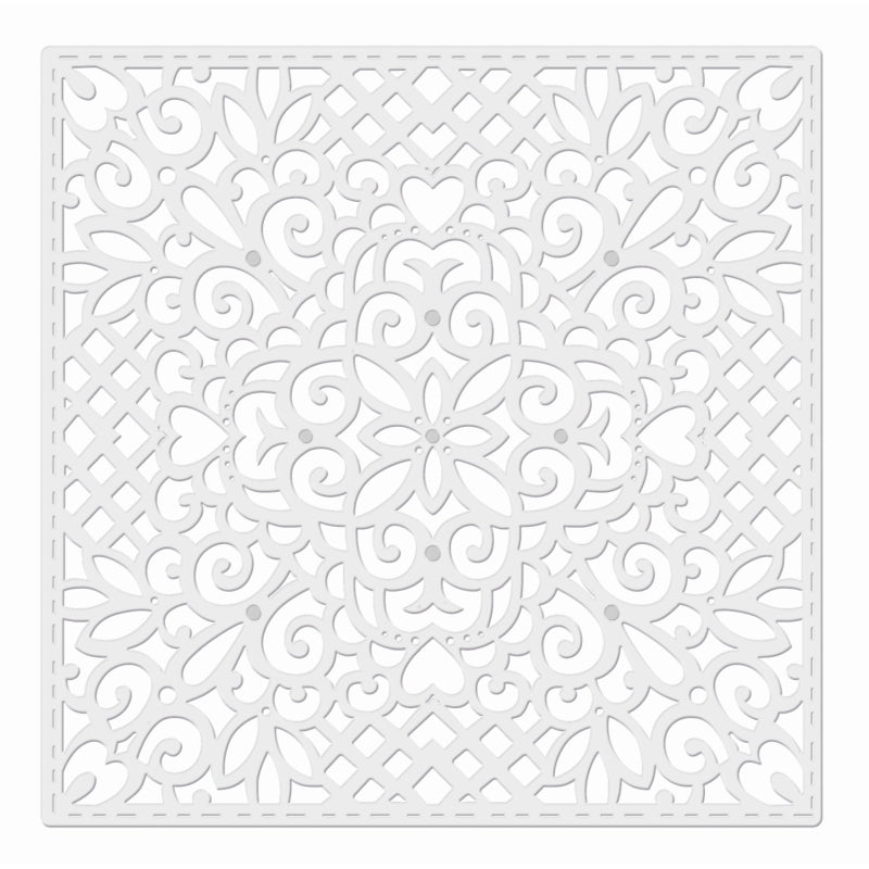 Sue Dix Filigree Square Background Sweet Dixie Cutting Die