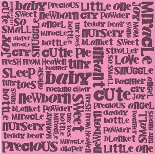 Bazzill 12x12 Baby Words Girl Fussy (