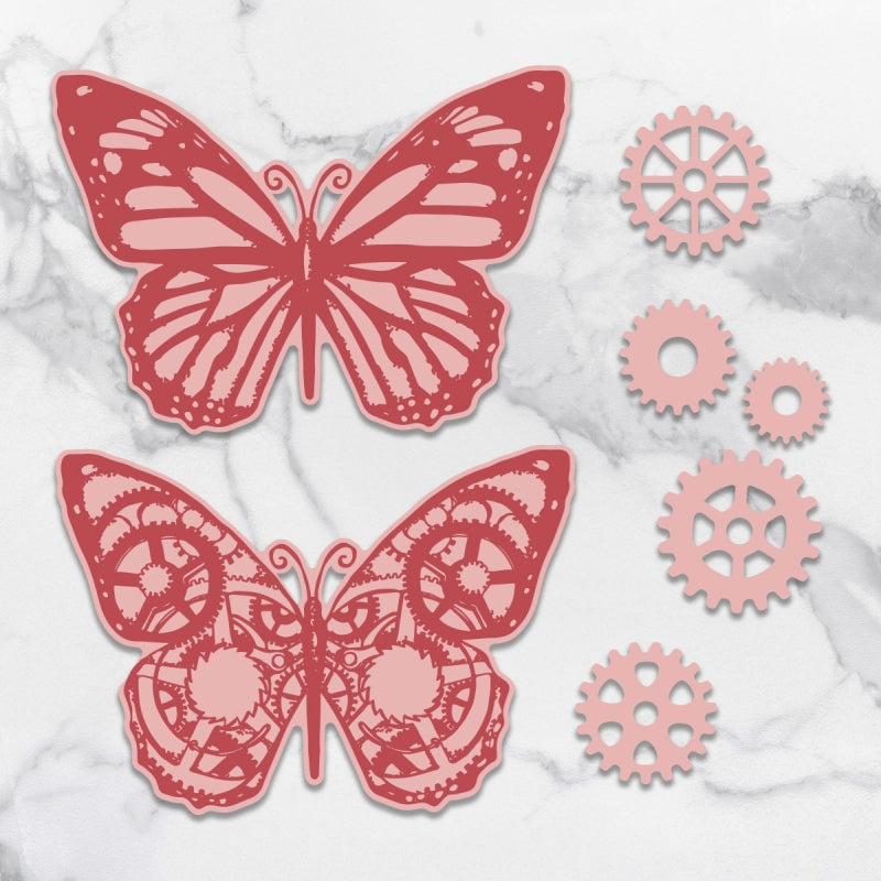 Couture Creations Butterflies And Gears (8pc) Stamp And Die Set