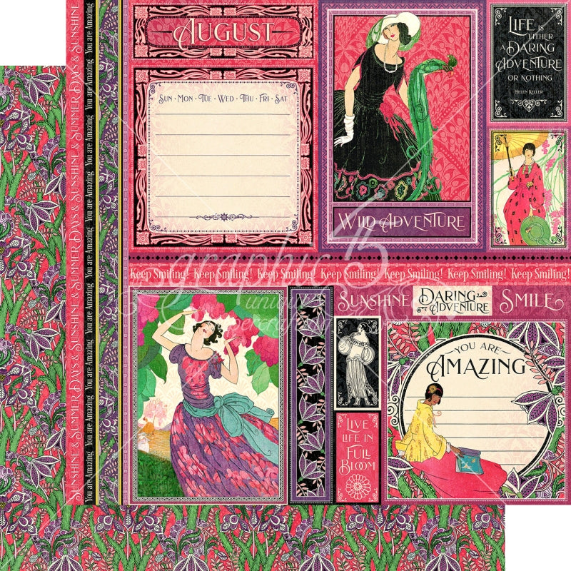 Graphic 45 August 12x12 Paper Packs Of 5 Sheets