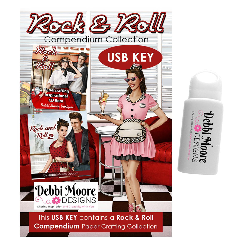 Debbi Moore Designs Rock And Roll Crafting Compendium Usb Key Collection