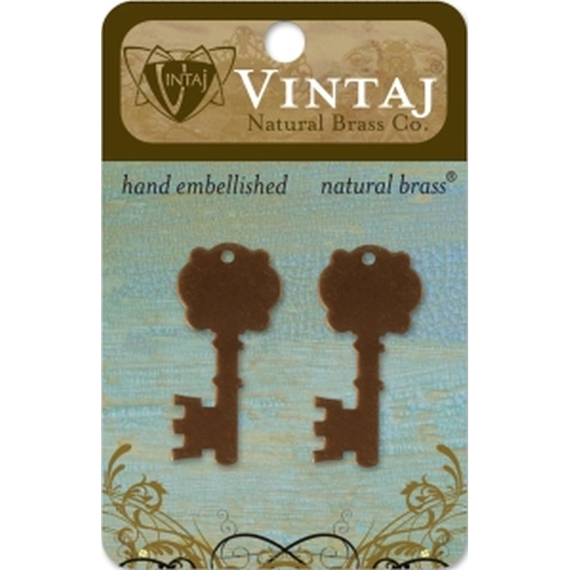 Vintaj Natural Brass Co. 35x16mm Fancy Key