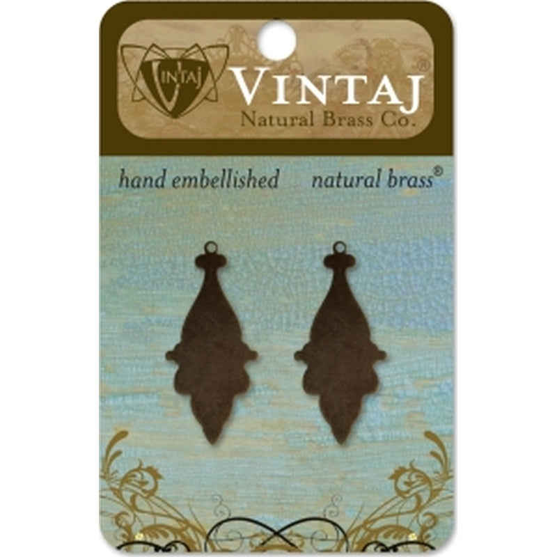 Vintaj Natural Brass Co. 34x15mm Georgian Drop