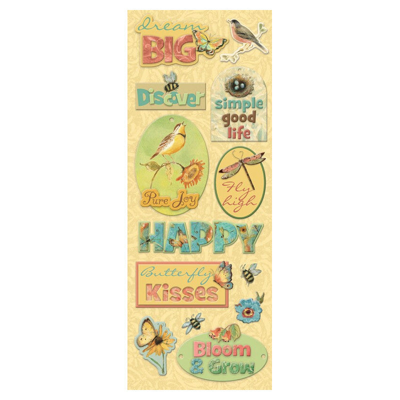 K&Company Sw Nature Words Adhesive Chipboard