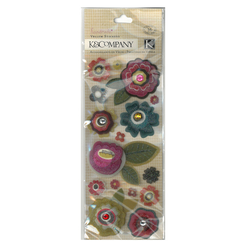 K&Company Hm Cara Marie Floral Vellum Stickers