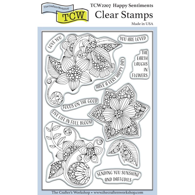 The Crafters Workshop Happy Sentiments 4x6 Stamp Set