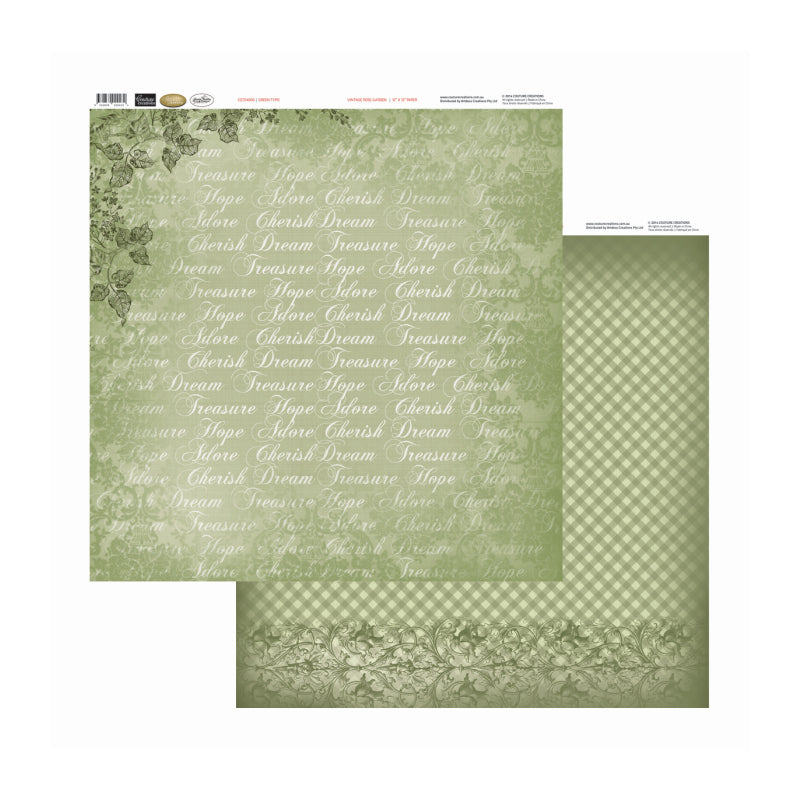 Artdeco Creations Con Green Typo Packs Of 10 Sheets