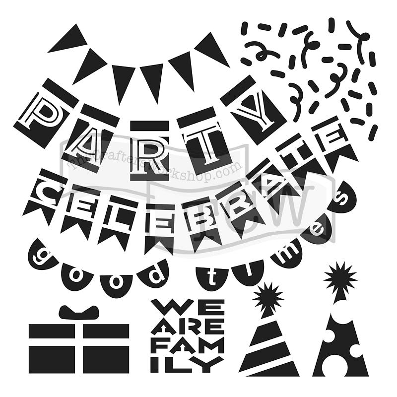 The Crafters Workshop 6x6 Stencil Party Banners