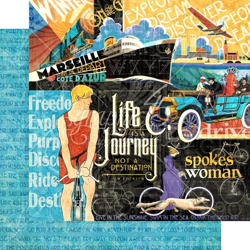 Graphic 45 Life's A Journey 12x12 Paper Packs Of 5 Sheets