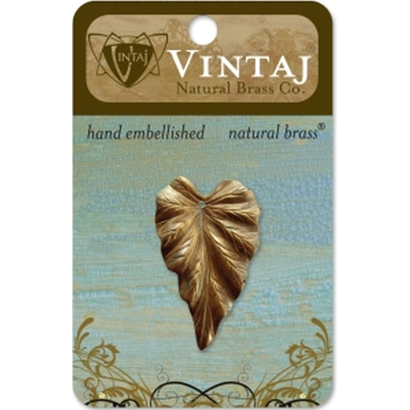 Vintaj Natural Brass Co. 27x38mm Woodland Leaf