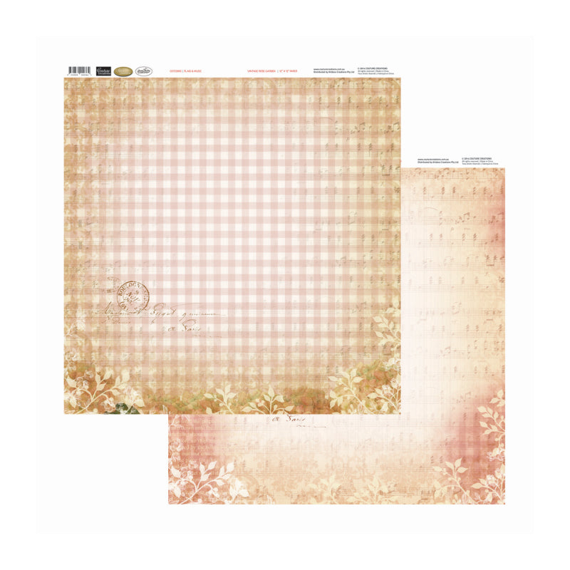 Artdeco Creations Con Plaid & Music Packs Of 10 Sheets