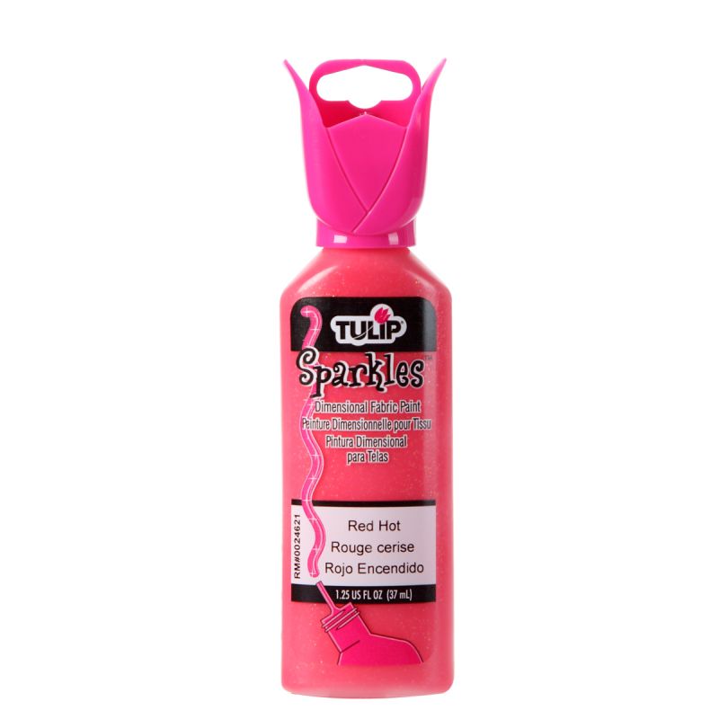 Tulip Sparkles Red Hot Dimensional Fabric Paint 1.25oz