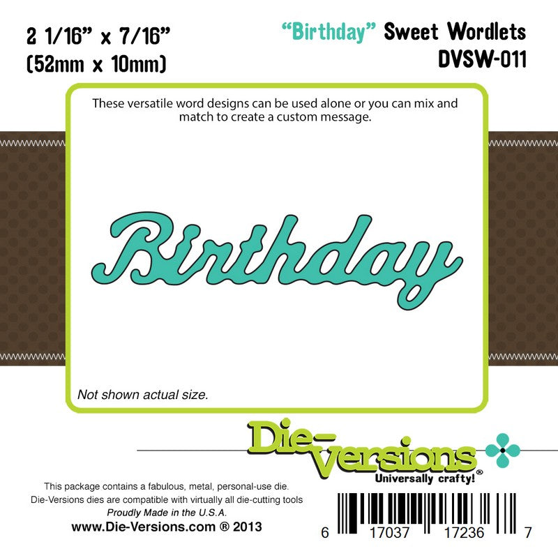 Die-Versions Sweet Wordlets - Birthday