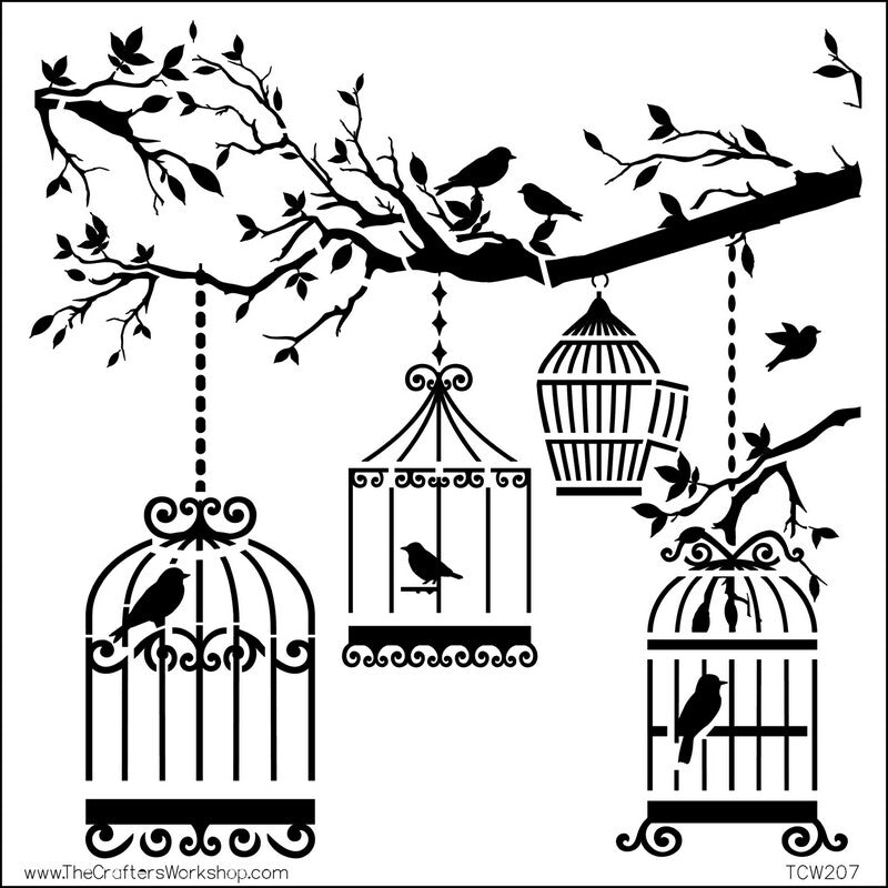 The Crafters Workshop Mini Template Birds Of A Feather