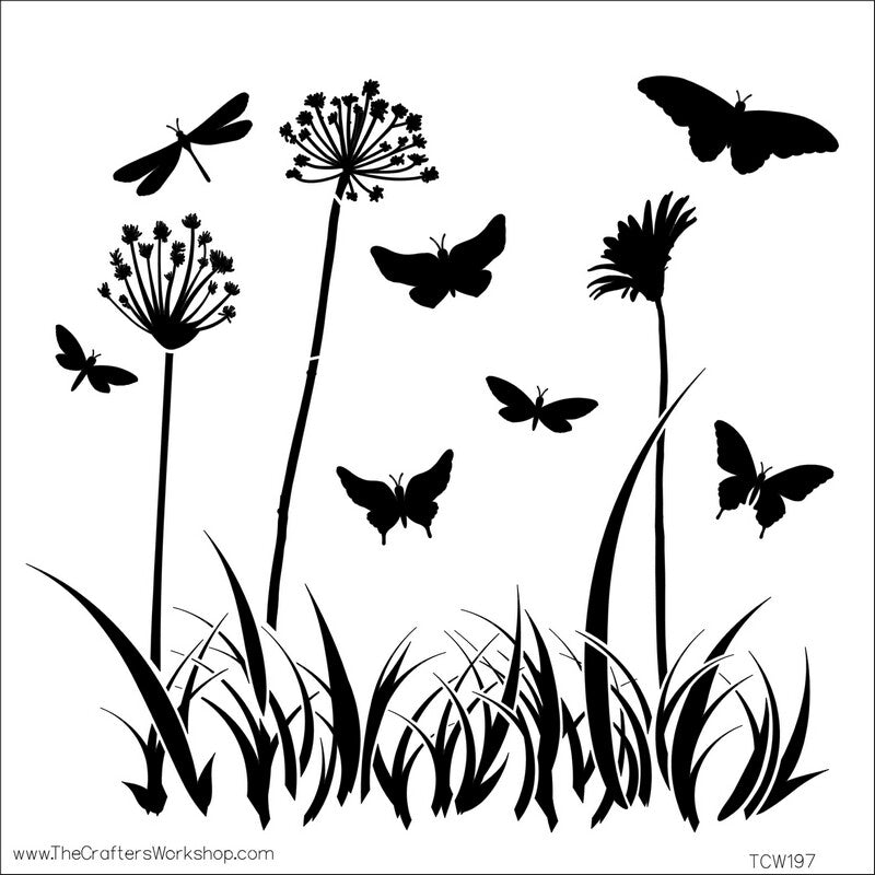 The Crafters Workshop Mini Template Butterfly Meadow