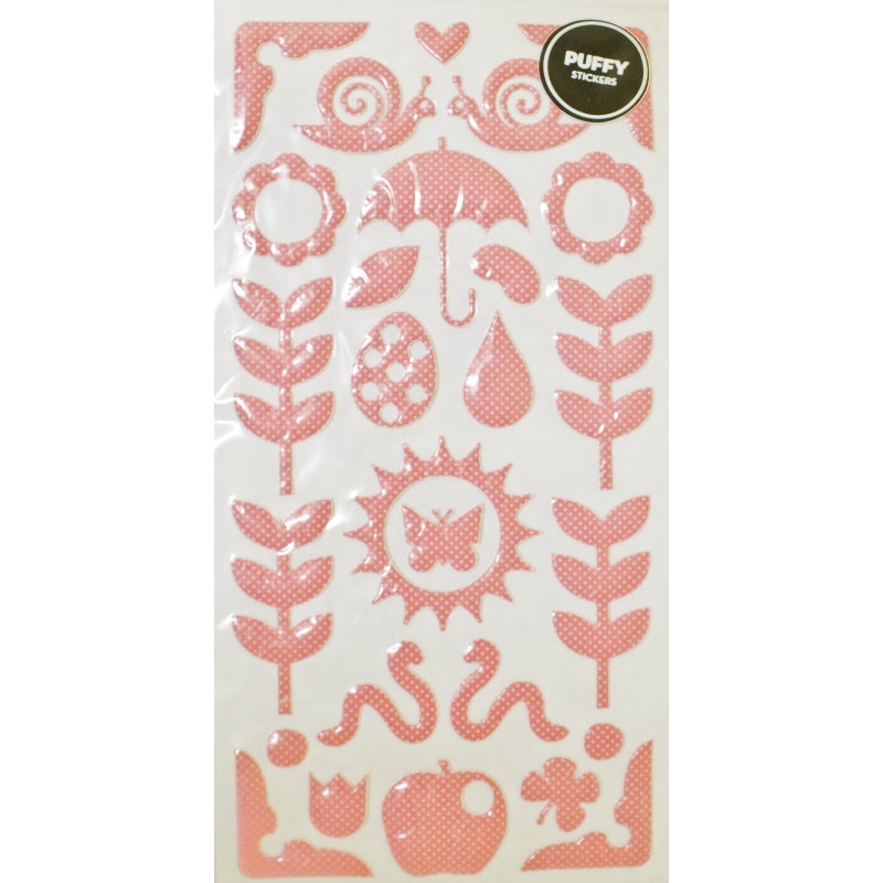 American Crafts Patterned Puffy Thickers - Grapefruit