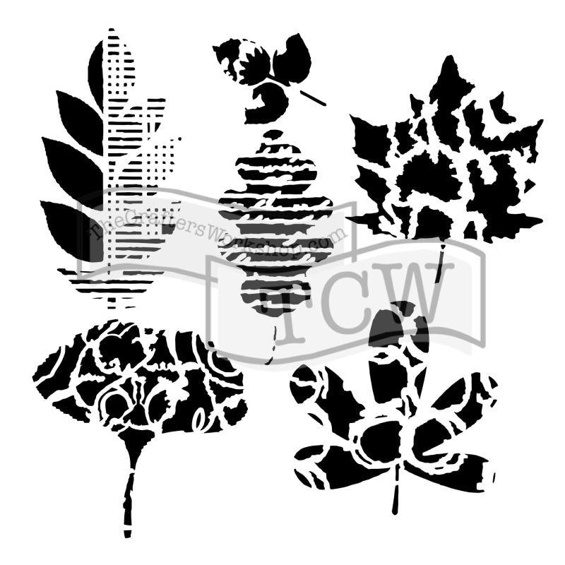 The Crafters Workshop 6x6 Stencil Leaf Collection