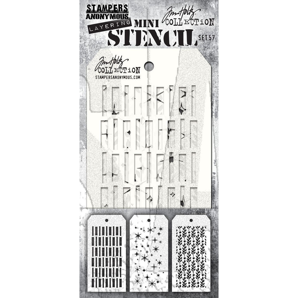 Art Gone Wild Tim Holtz Mini Stencil Set 57 Pack Of 3