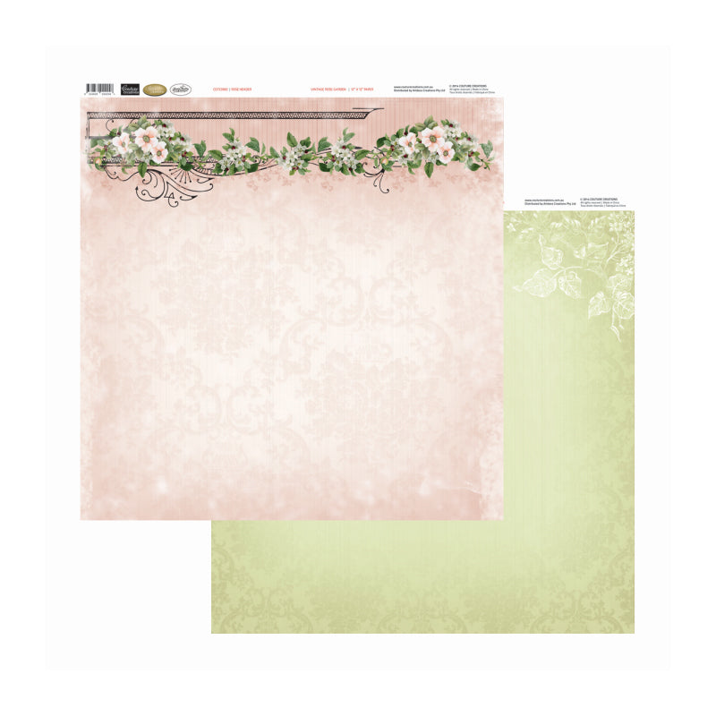 Artdeco Creations Con Rose Header Packs Of 10 Sheets