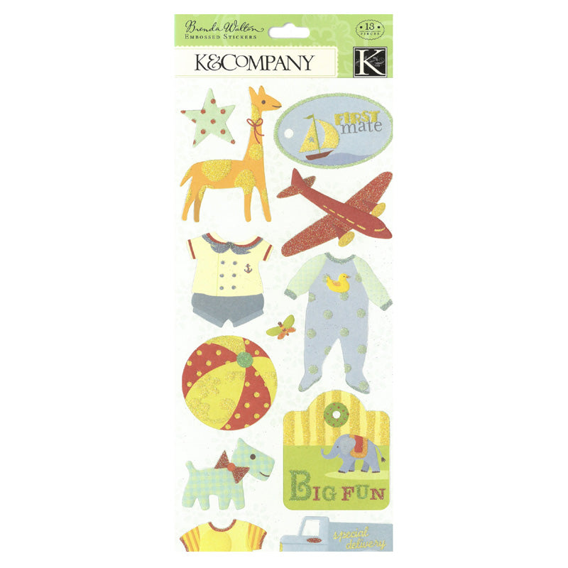 Small Wonders Boy Icons Embossed Stickers