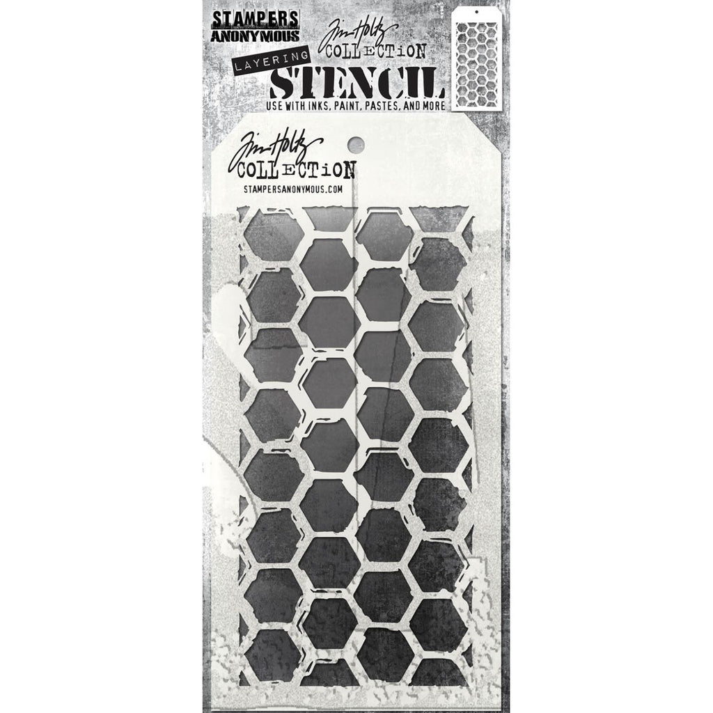 Art Gone Wild Brush Hex - Tim Holtz Layering Stencil