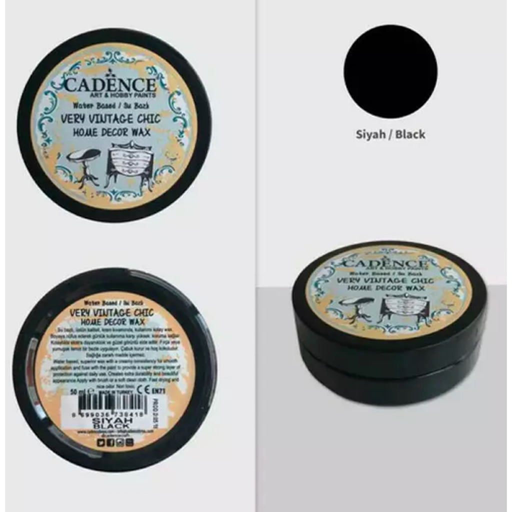 Cadence Black 50 Ml Very Vintage Chic Home Decor Wax