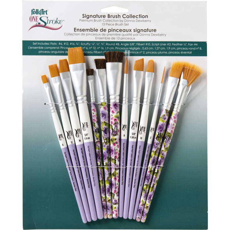 Folkart One Stroke Signature Brush Set - 13 Pieces