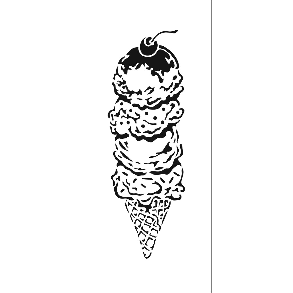 The Crafters Workshop 4x9 Slimline Stencil Ice Cream Cone