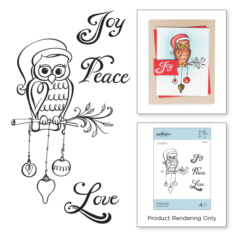 Spellbinders Christmas Owl Cling Rubber Stamps