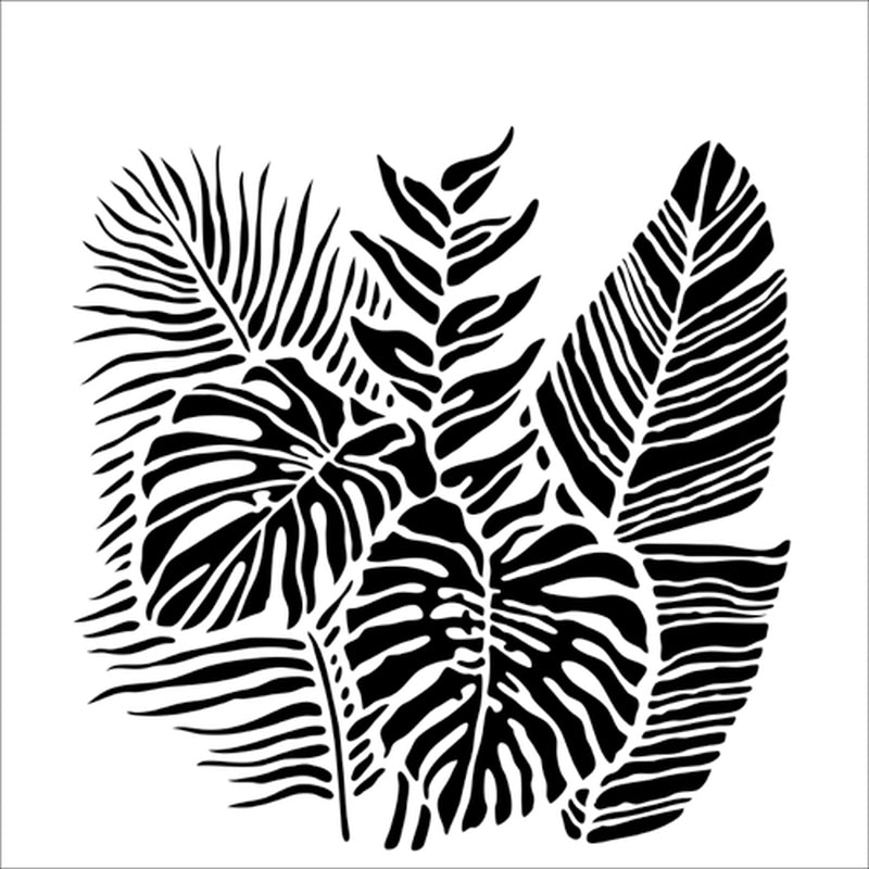 The Crafters Workshop 6x6 Stencil Tropical Fronds