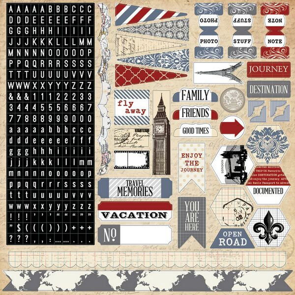 Teresa Collins Designs Far & Away Stickers Packs Of 10