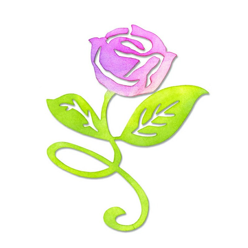 Sizzix Flower, Rose With Stem & Leaves