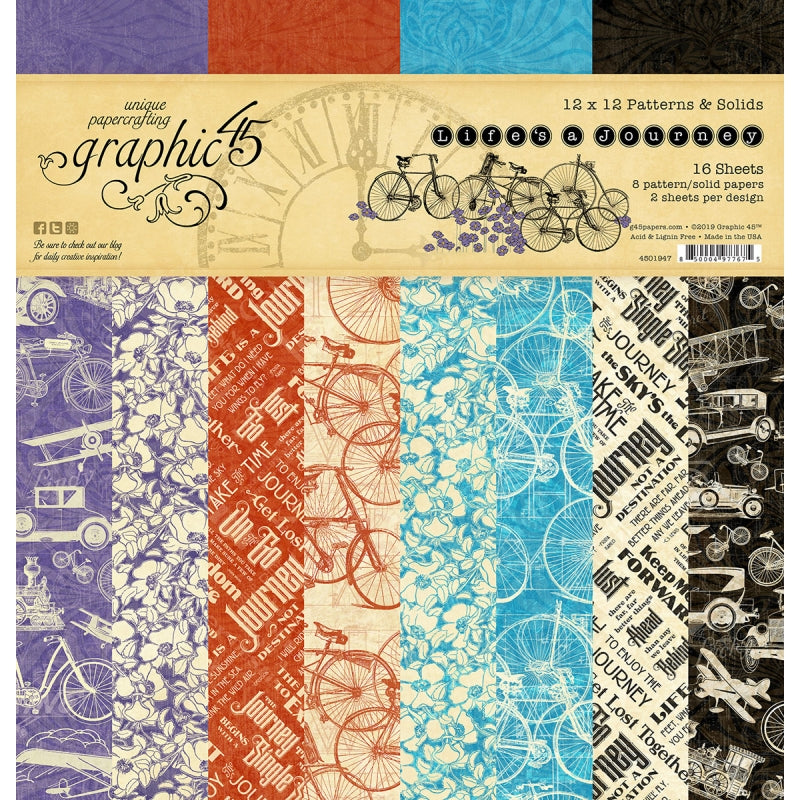 Graphic 45 Life's A Journey Patterns & Solid P