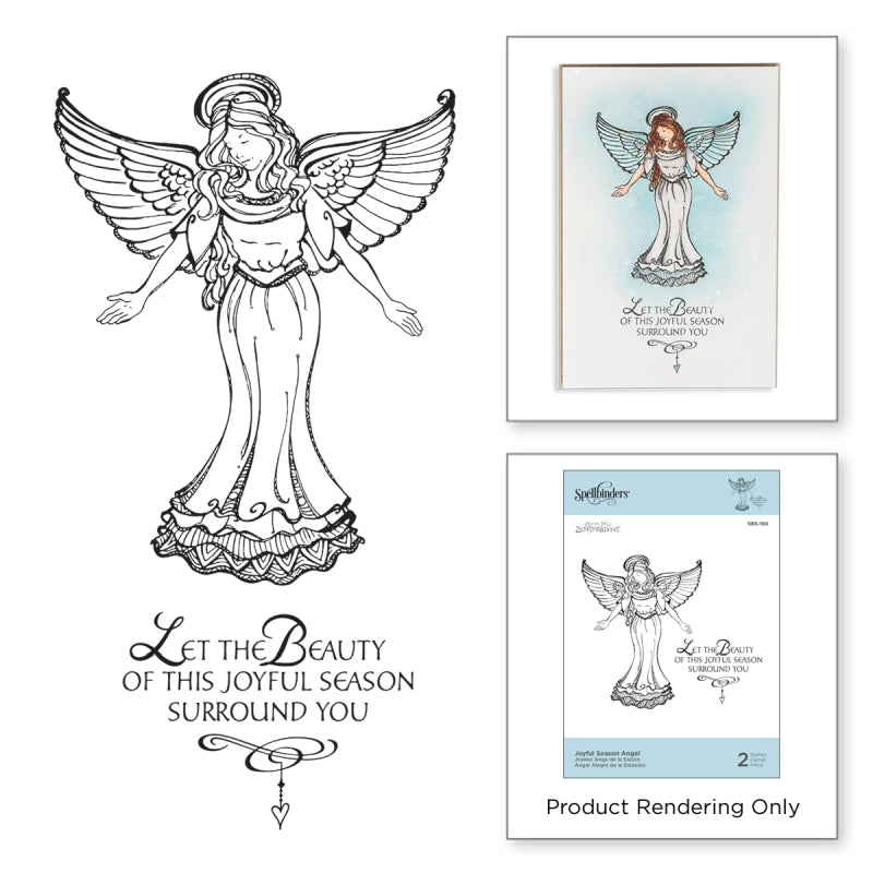 Spellbinders Joyful Season Angel Cling Rubber Stamps