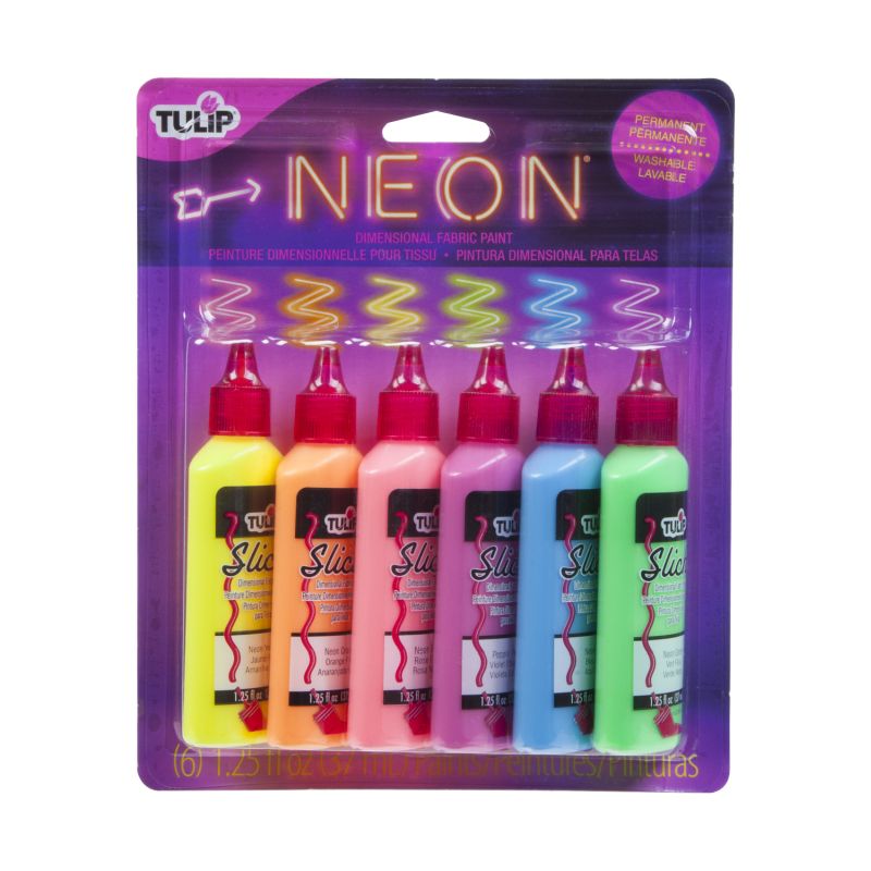 Tulip Neon Dimensional Fabric Paint 6 Pack