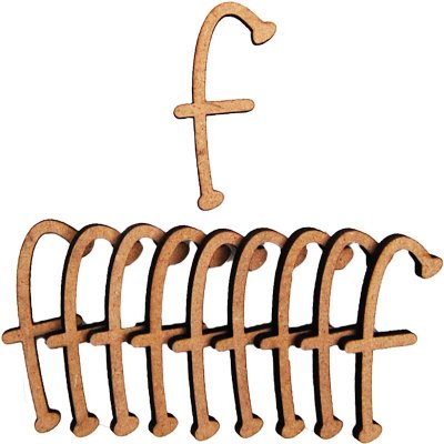 Yart Factory Mdf Letter F (28mm) Pk 10