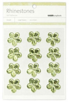 Kaisercraft Large Flowers Rhinestones - Mint