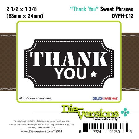 Die-Versions Sweet Phrases - Thank You